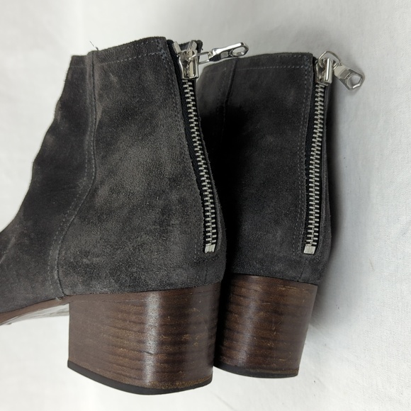 rag & bone GRAY SUEDE BACK ZIP Ankle Bootie - Picture 4 of 6